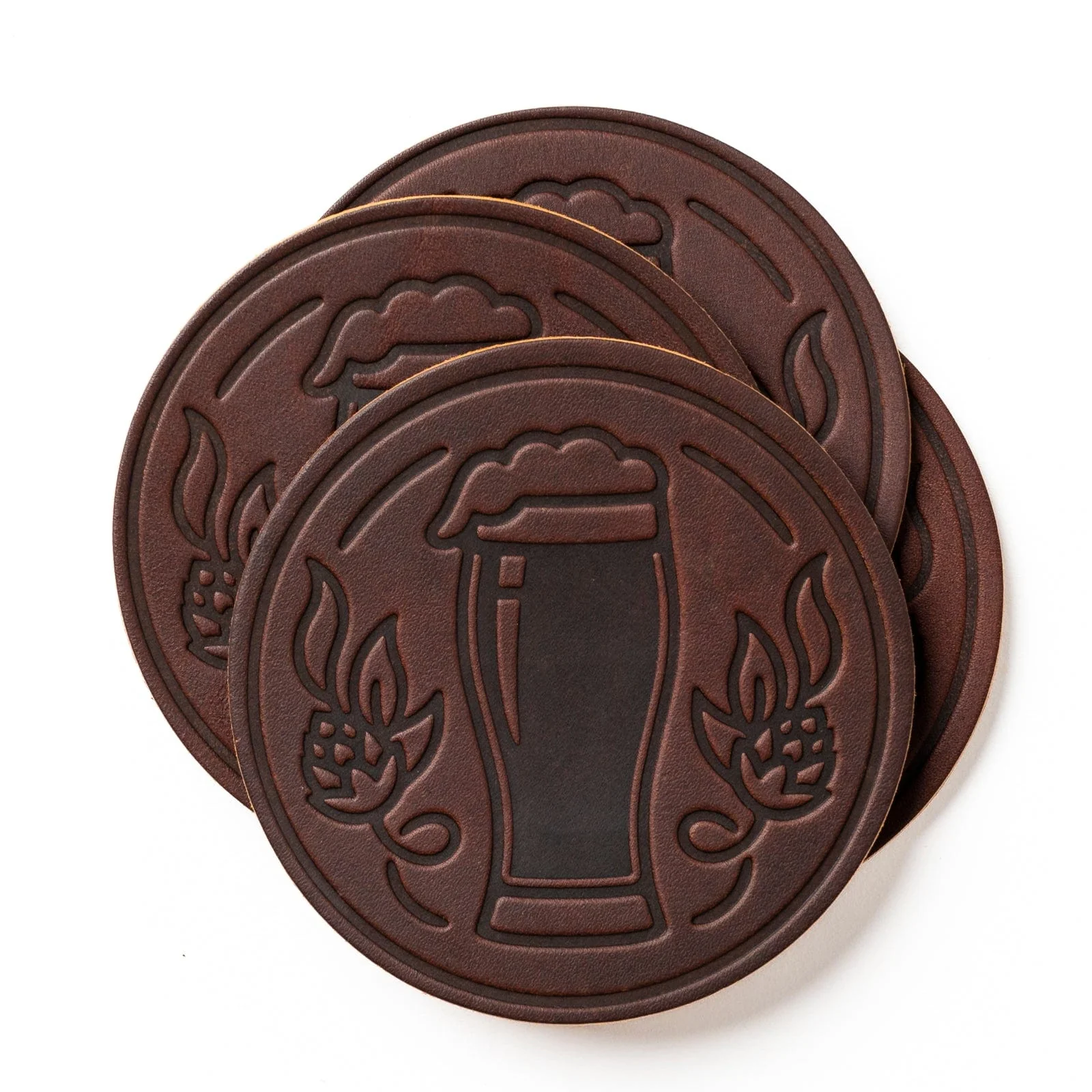 Leather Coasters 4 Pack - Stout - Image 3