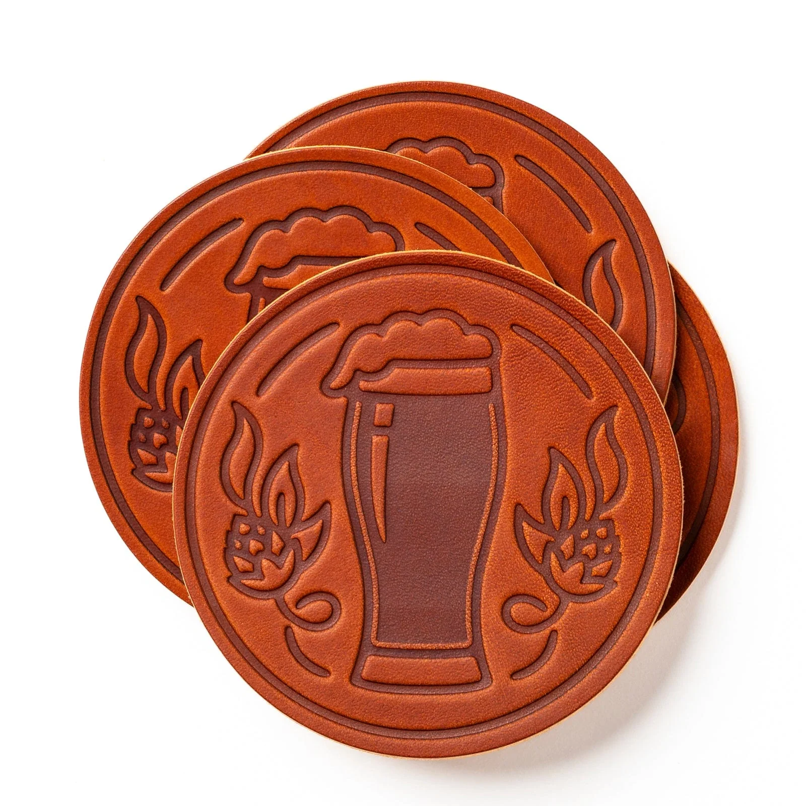 Leather Coasters 4 Pack - Stout - Image 5