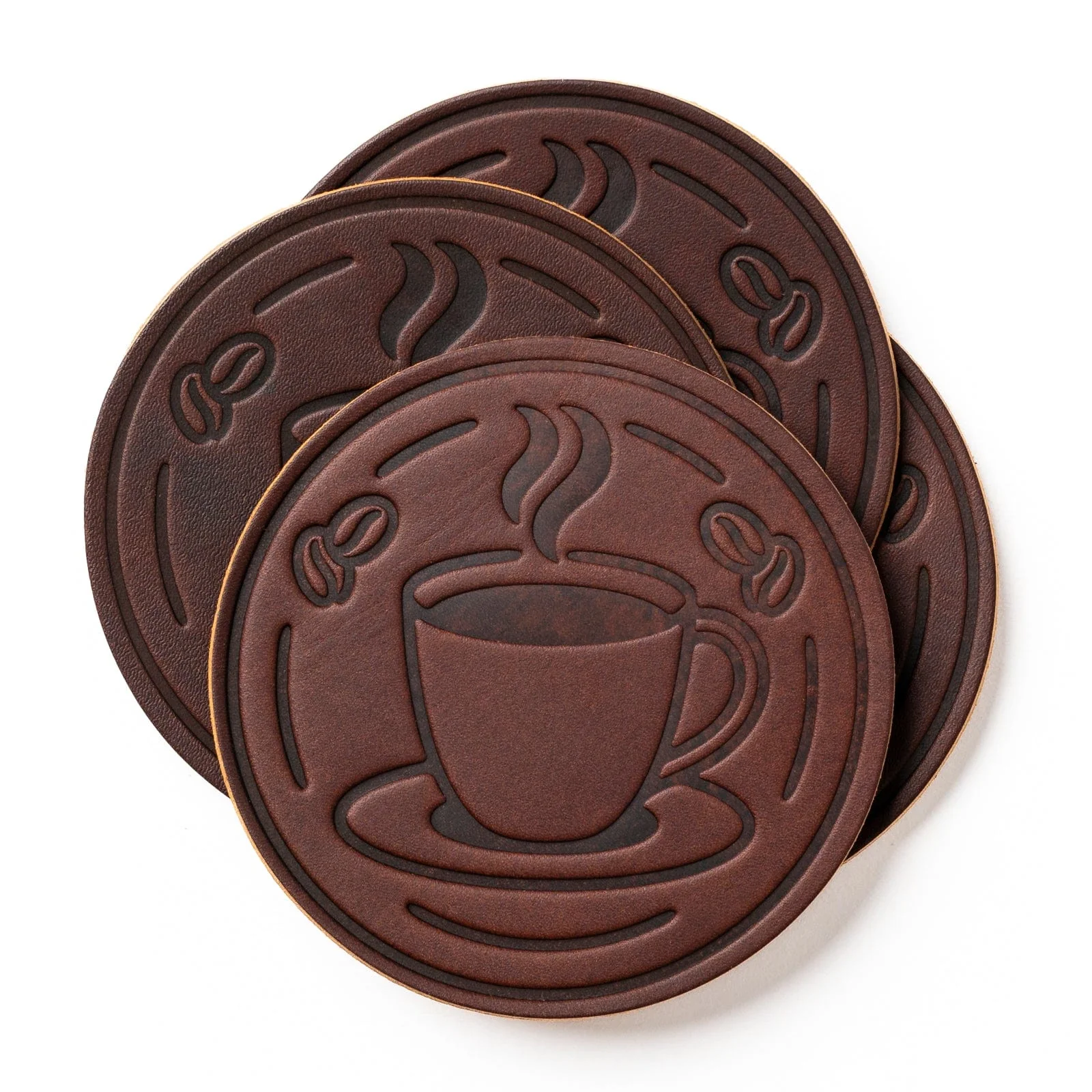 Leather Coasters 4 Pack - Coffee - Image 5