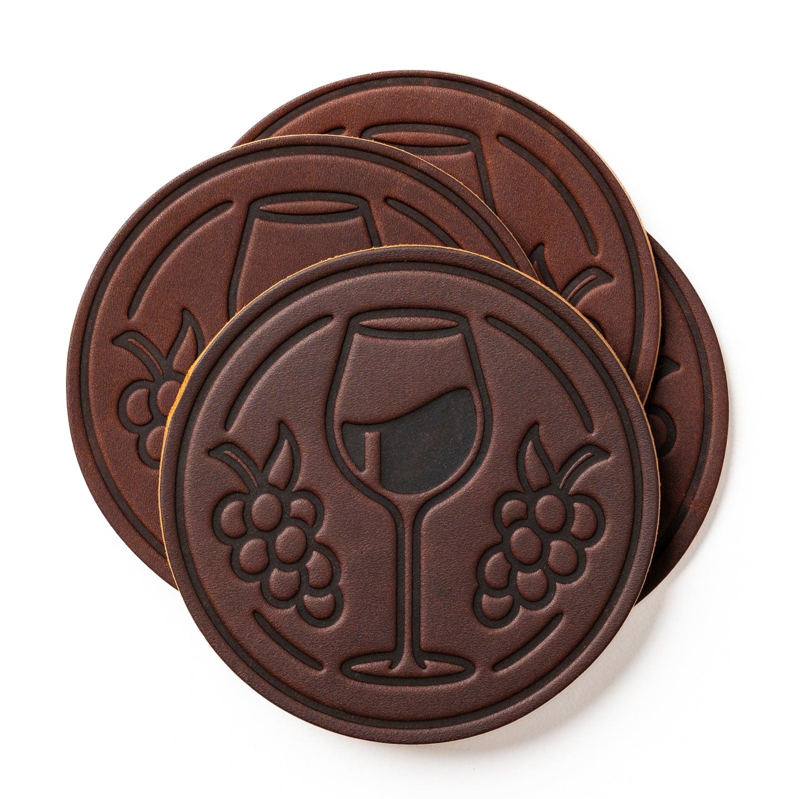 Leather Coasters 4 Pack - Merlot - Image 5