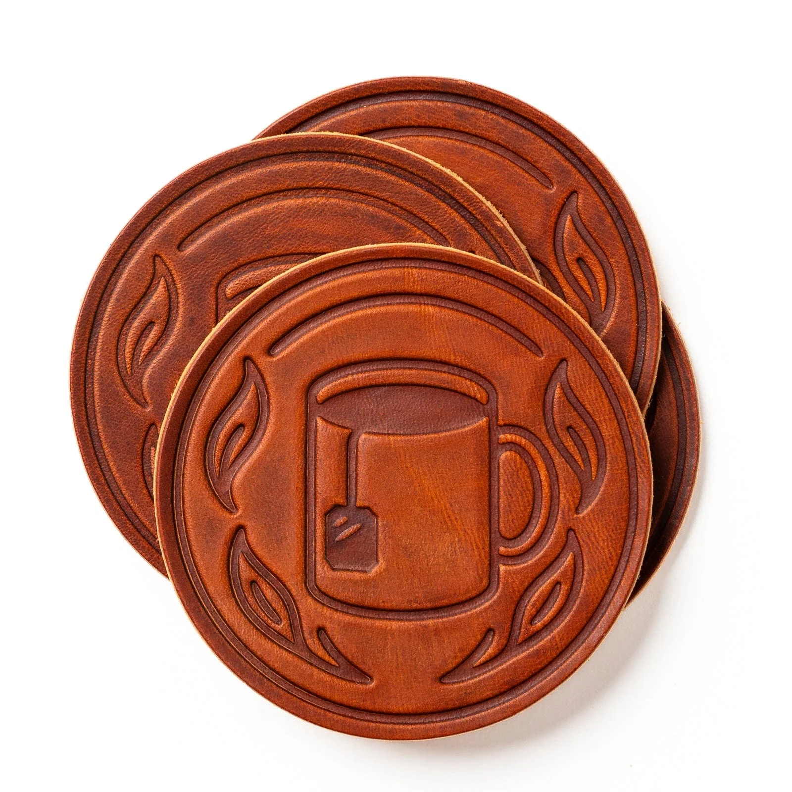 Leather Coasters 4 Pack - Tea - Image 3