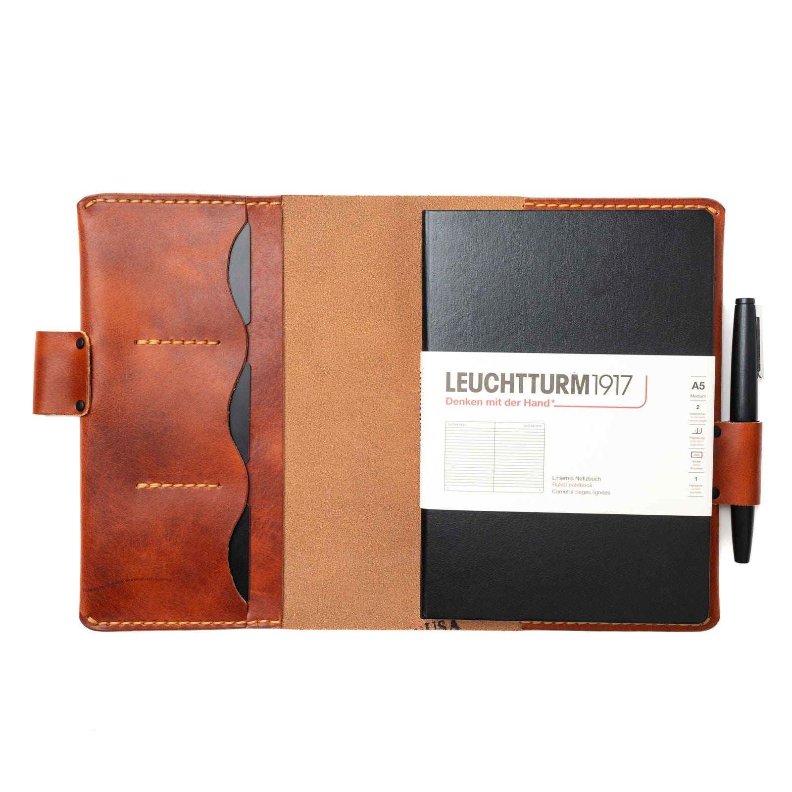 Leather Leuchtturm1917 A5 Notebook Cover - Image 6