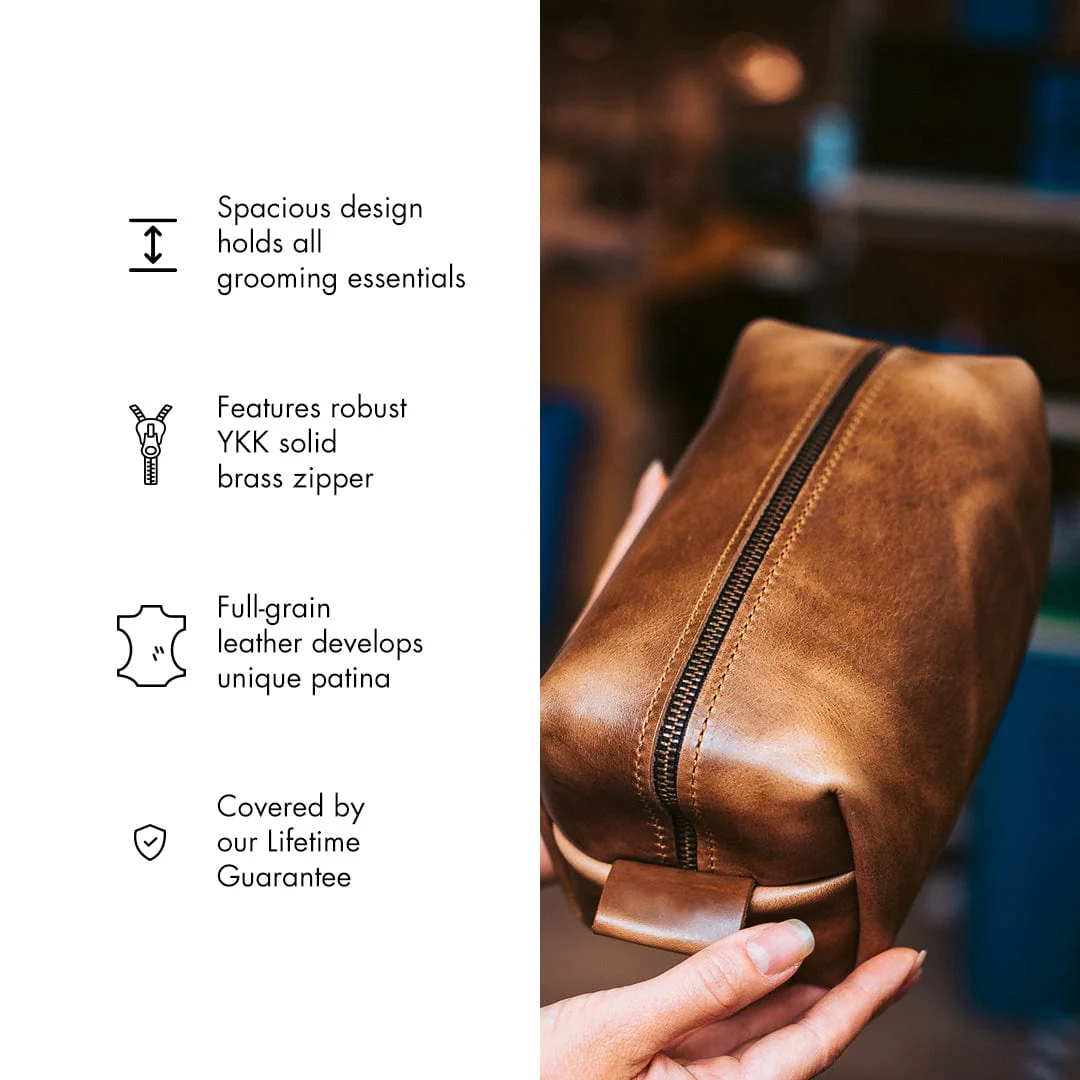 Leather Toiletry Bag - Image 12