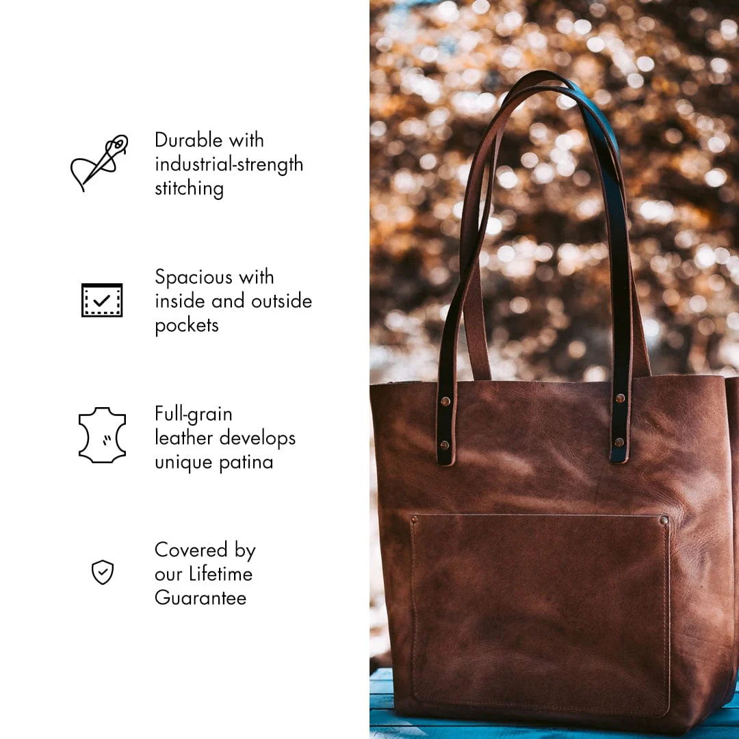 Leather Tote Bag - Weekender - Image 15