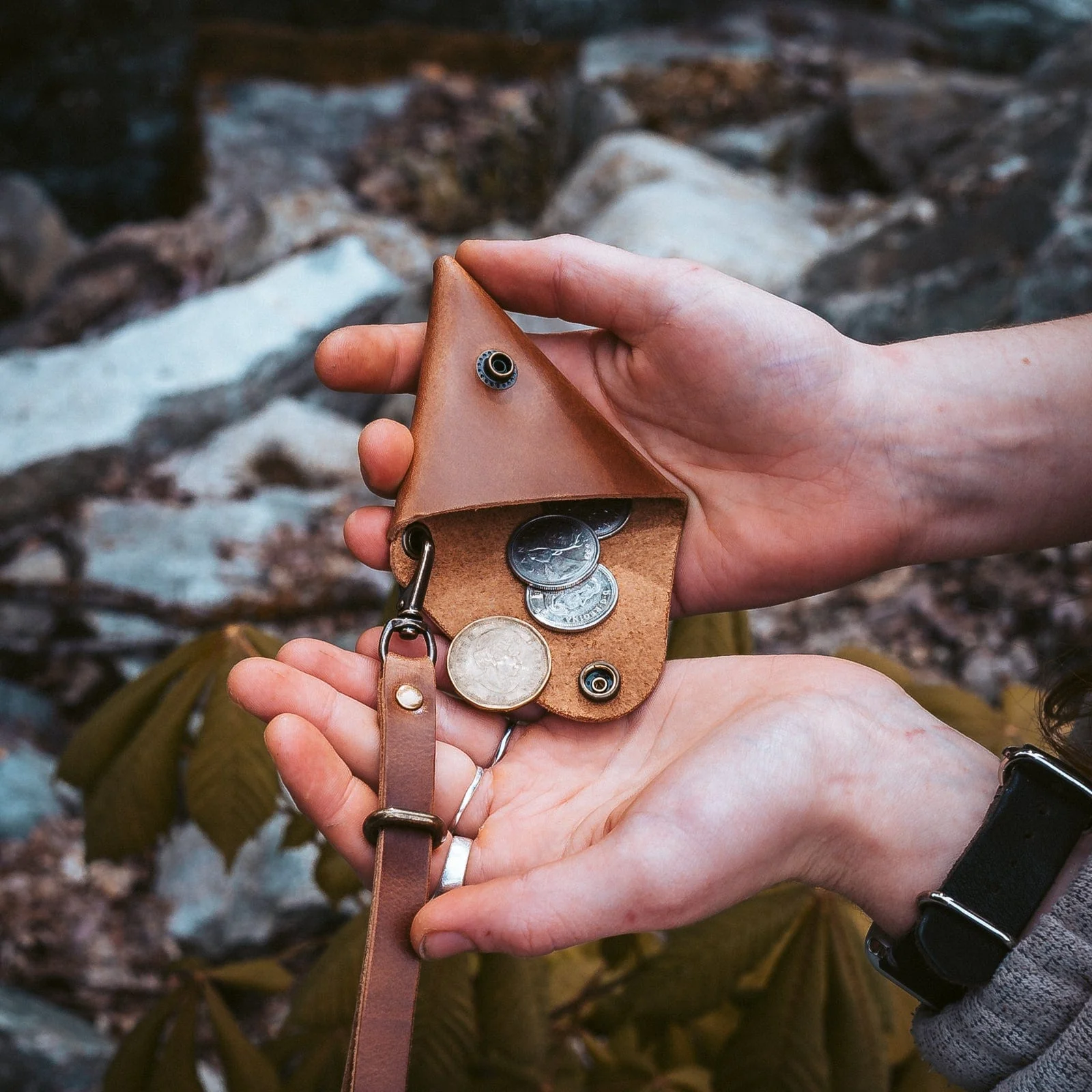 Leather Triangle Pouch - Image 3