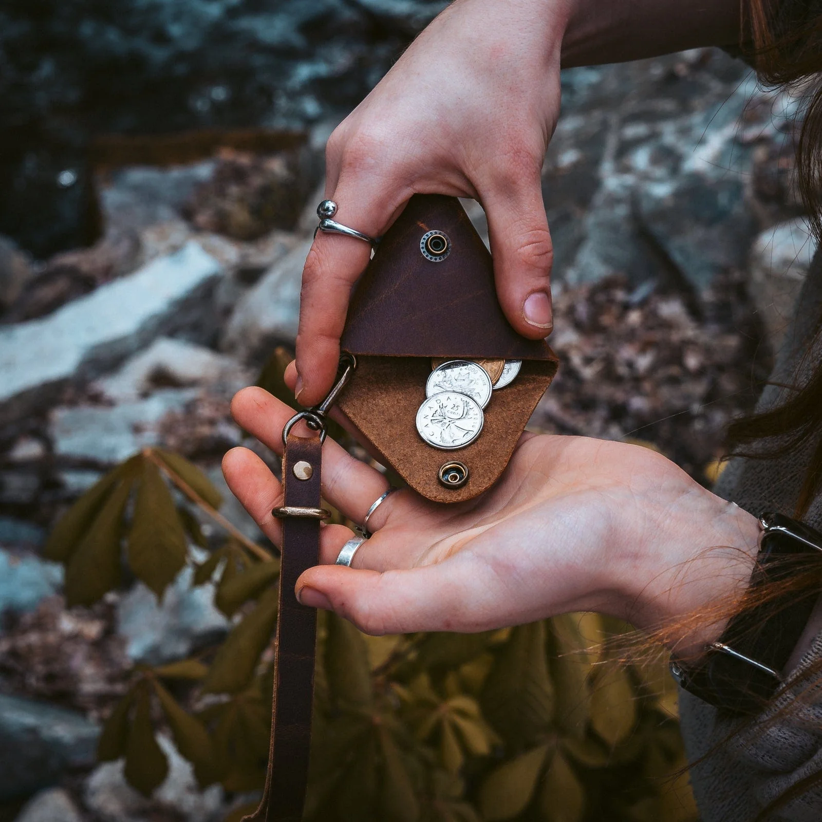 Leather Triangle Pouch - Image 6