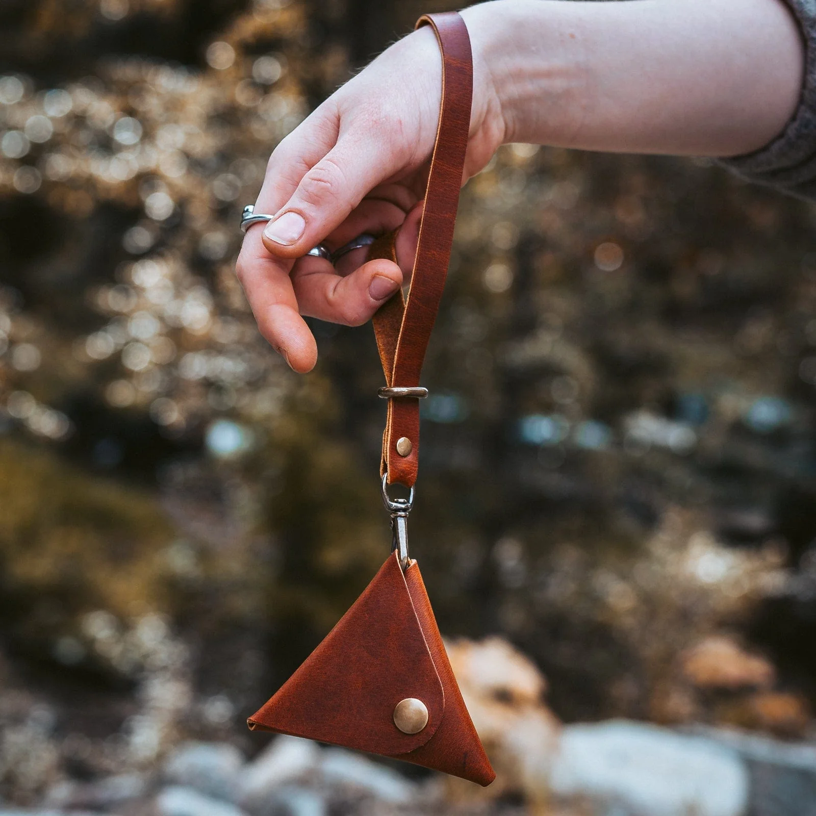 Leather Triangle Pouch - Image 8
