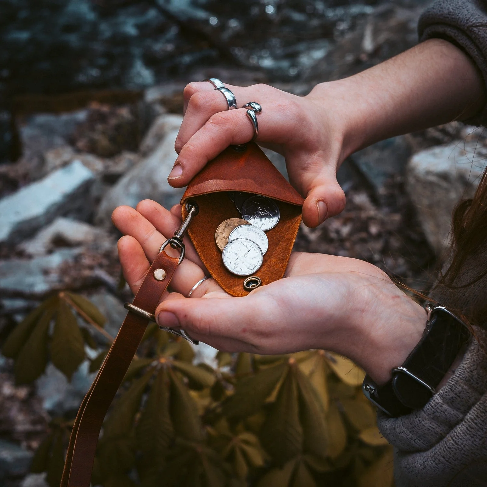 Leather Triangle Pouch - Image 9